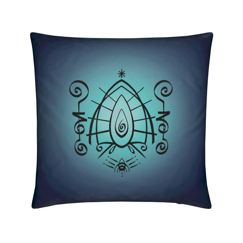 Soul Comfort Cushion - Blue Stillness - Vibrational Alignment Art
