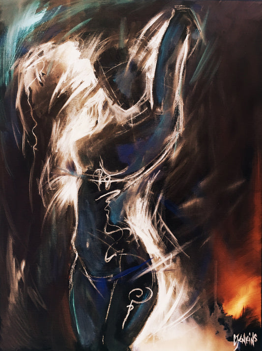 Spiritual Painting - Heart Fire - Deep Edge Canvas Print