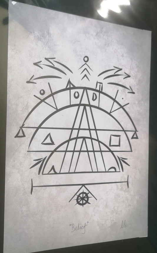 Feng Shui Career Symbol Print | North Sector Home Energy Alignment Art for Confidence, Direction & Purpose