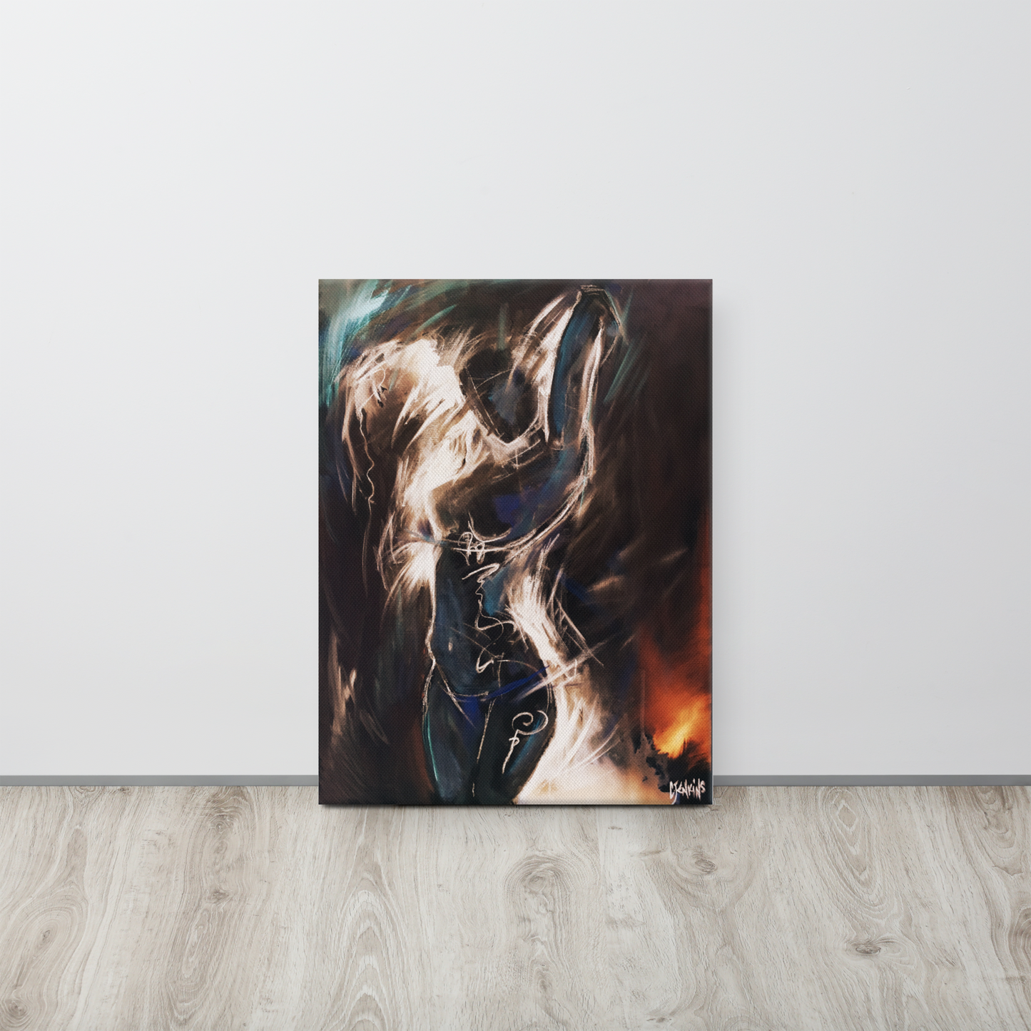 Spiritual Painting - Heart Fire - Deep Edge Canvas Print