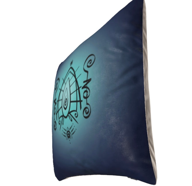 Soul Comfort Cushion - Blue Stillness - Vibrational Alignment Art