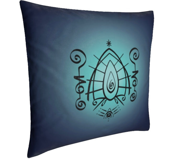Soul Comfort Cushion - Blue Stillness - Vibrational Alignment Art