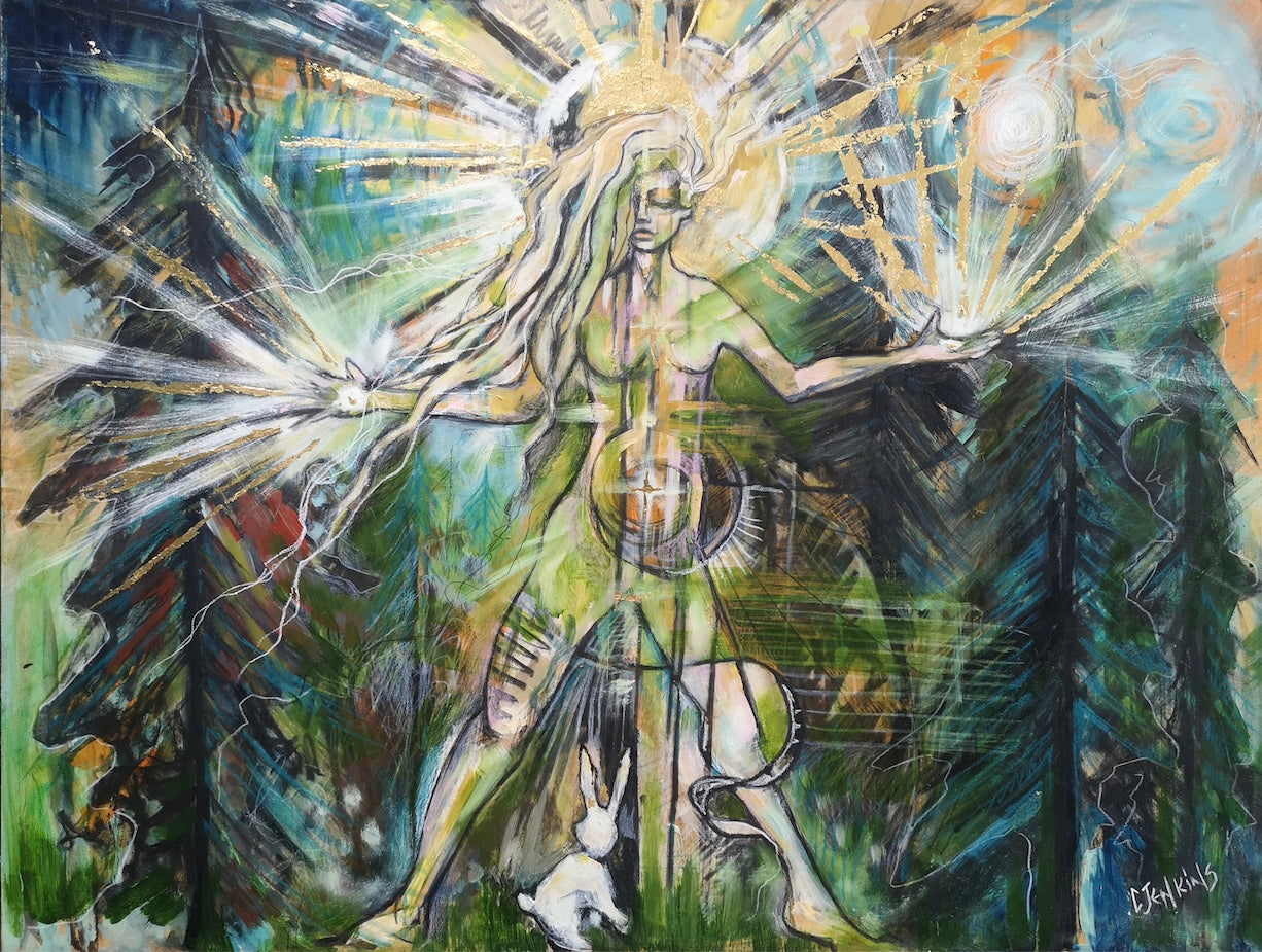 Spiritual Painting - Cosmic Solstice - Hand-Finished Deep Edge Canvas Print
