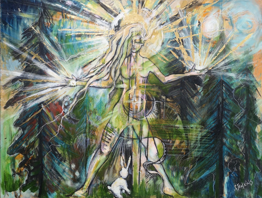 Spiritual Painting - Cosmic Solstice - Deep Edge Canvas Print