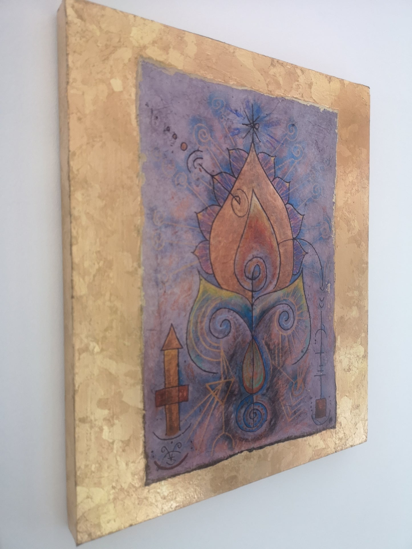 Activation Alignment - Starlight of Sirius - Wood Panel with Gold Leaf