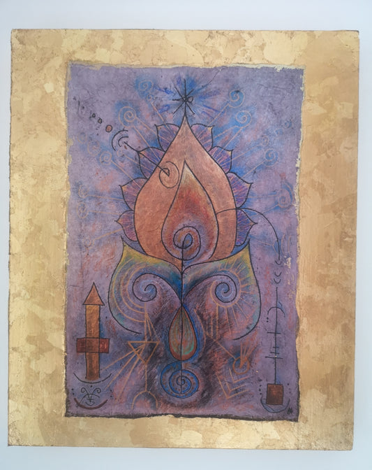 Activation Alignment - Starlight of Sirius - Wood Panel with Gold Leaf