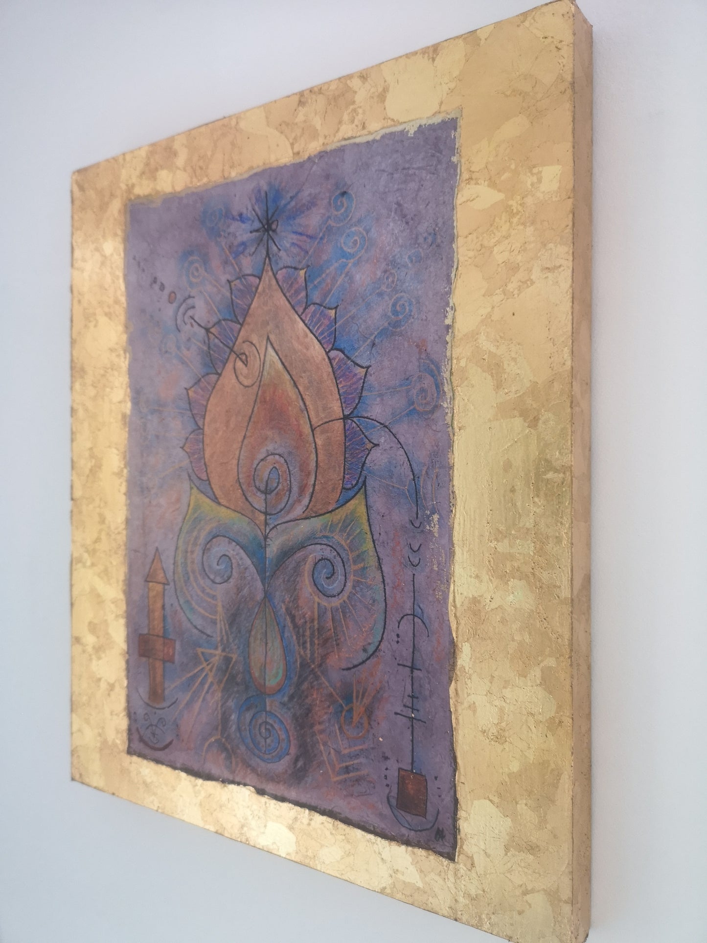 Activation Alignment - Starlight of Sirius - Wood Panel with Gold Leaf